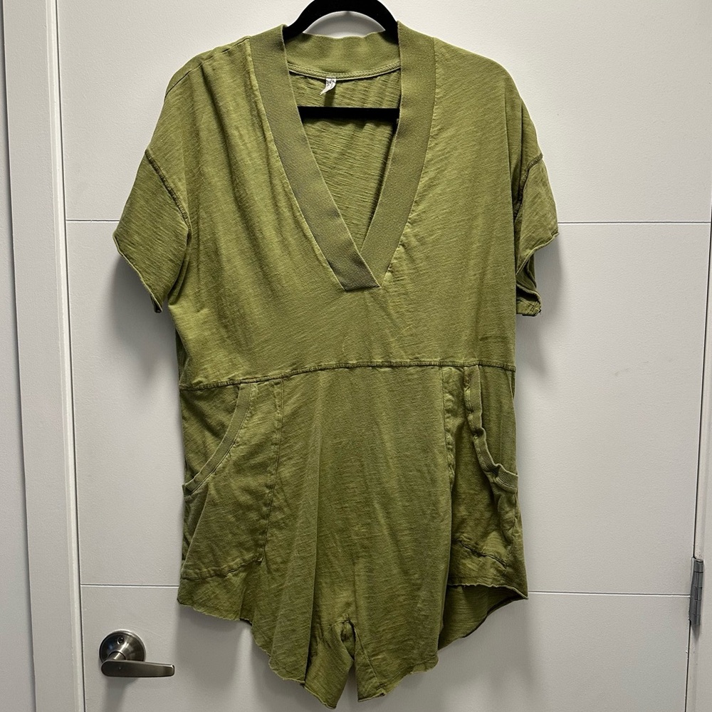 Free People Why Not Romper Small Green Boho